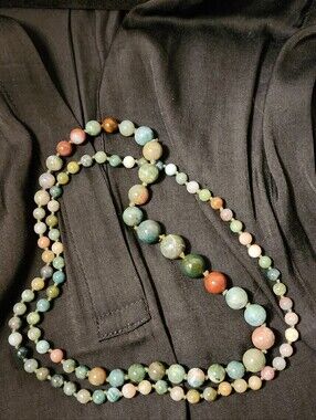 Natural Indian Agate Beaded Necklace